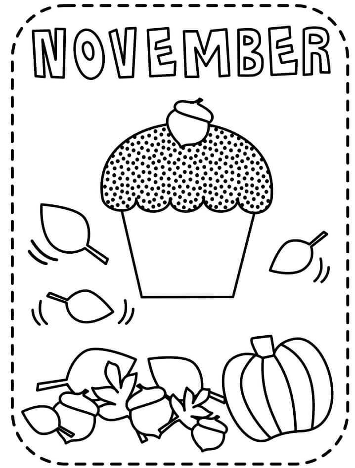 Desenhos de Novembro Com Comida para colorir