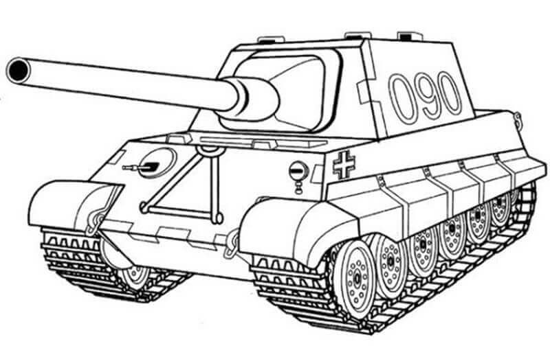 Desenhos de Número do Tanque 090 para colorir