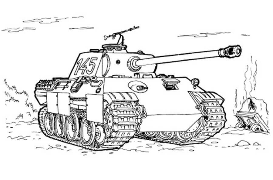 Desenhos de Número do Tanque 145 para colorir
