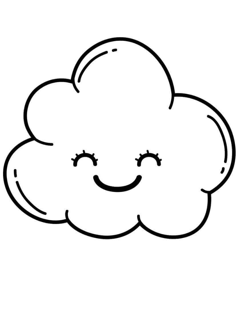 Desenhos de Nuvem Feliz para colorir