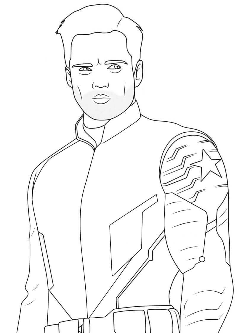 Desenhos de El Soldado de Invierno Bucky Barnes para colorir