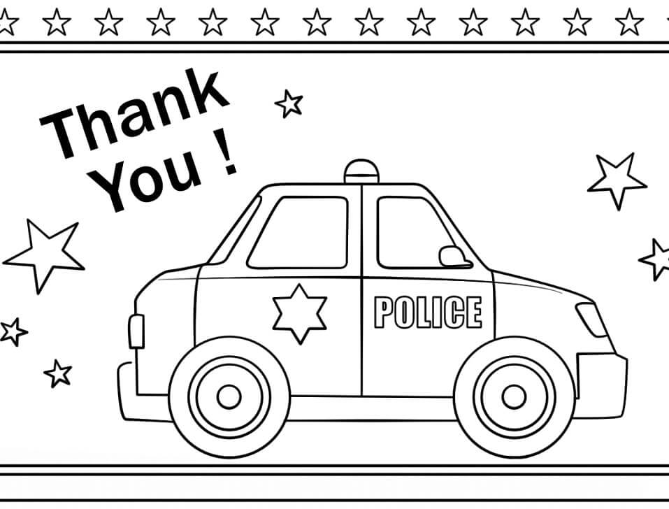Desenhos de Obrigado Policial para colorir