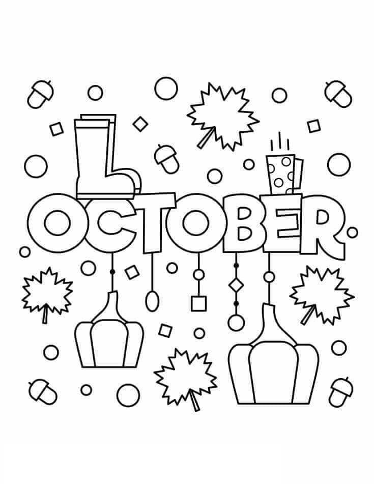 Desenhos de Outubro Com O Dia Das Bruxas para colorir