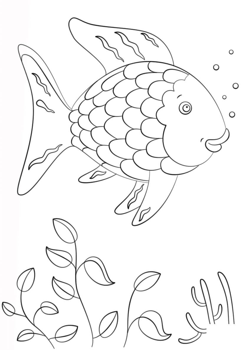 Peixes Arco-Íris Nadando para colorir
