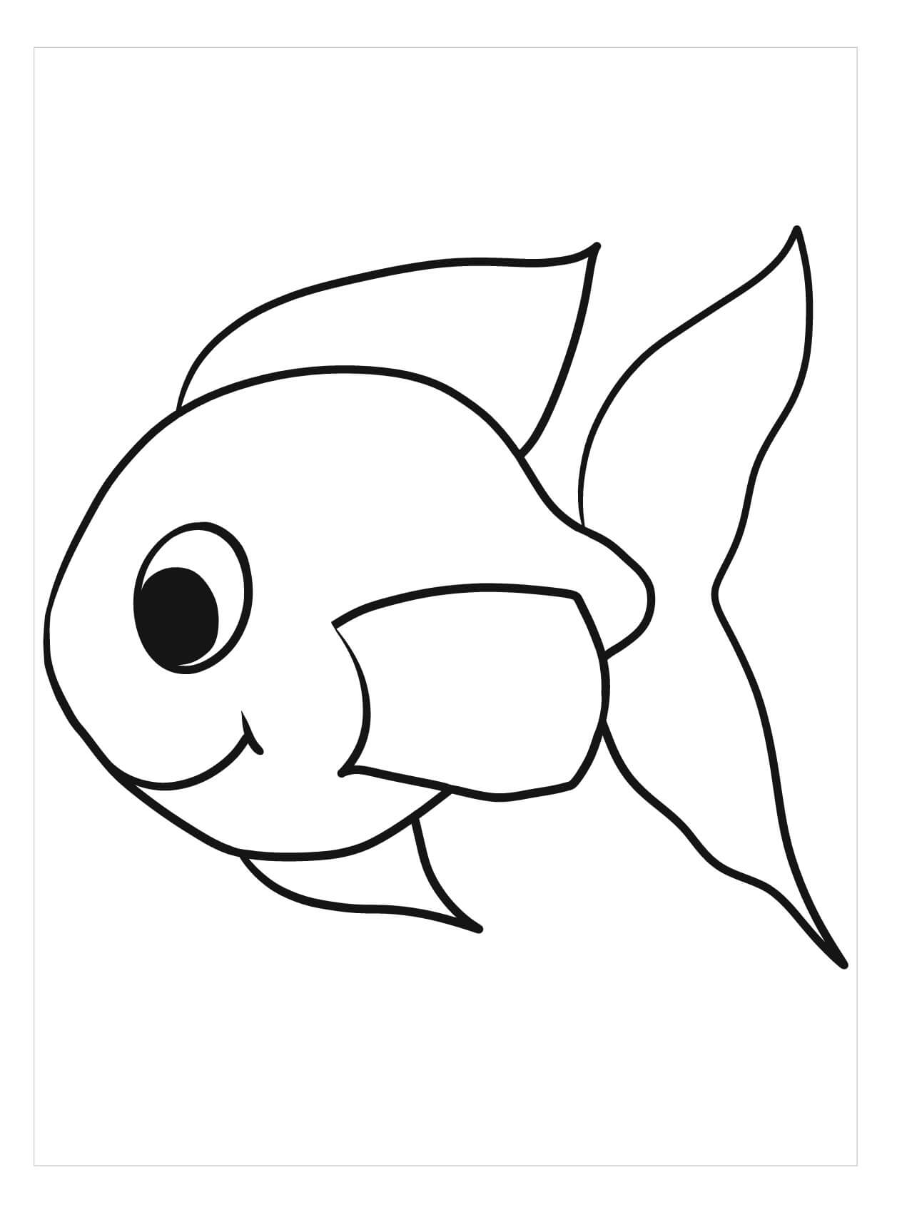 Desenhos de Peixes na Pré-escola para colorir
