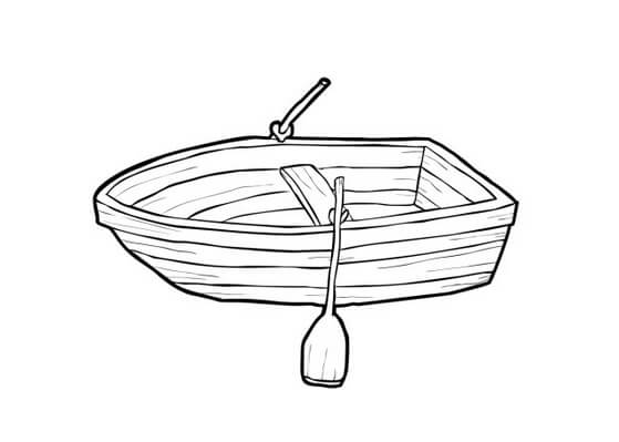 Pequeno Barco a Remo para colorir