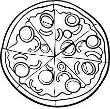Pizza Circular para colorir