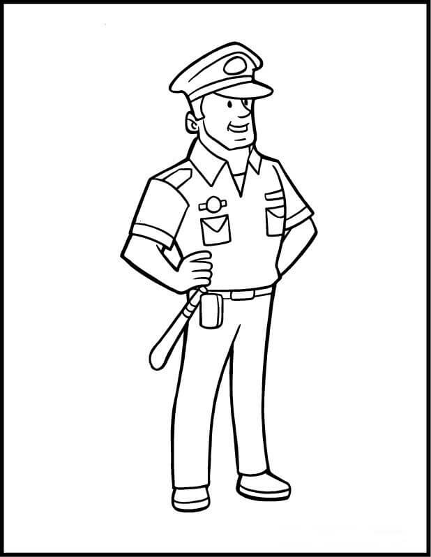 Polícia Homem para colorir