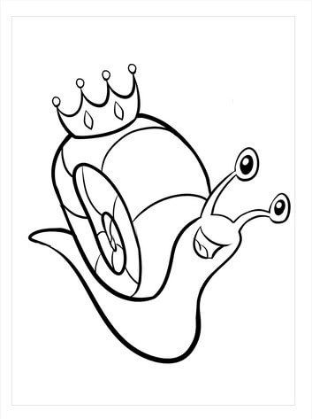 Rainha Caracol Divertido Kawaii para colorir