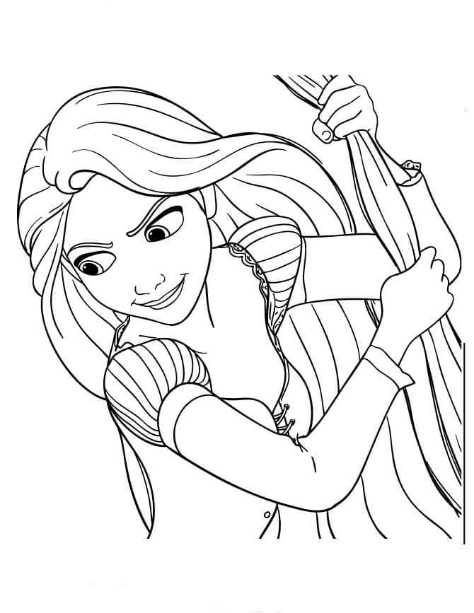 Desenhos de Rapunzel de Cabelo para colorir