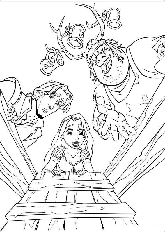 Desenhos de Rapunzel e Amigos para colorir