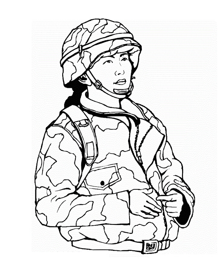 Desenhos de Retrato de Menina-Soldado para colorir