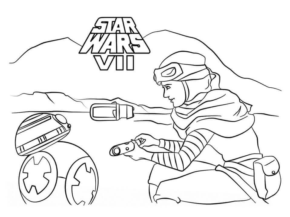 Rey Atende BB-8 para colorir