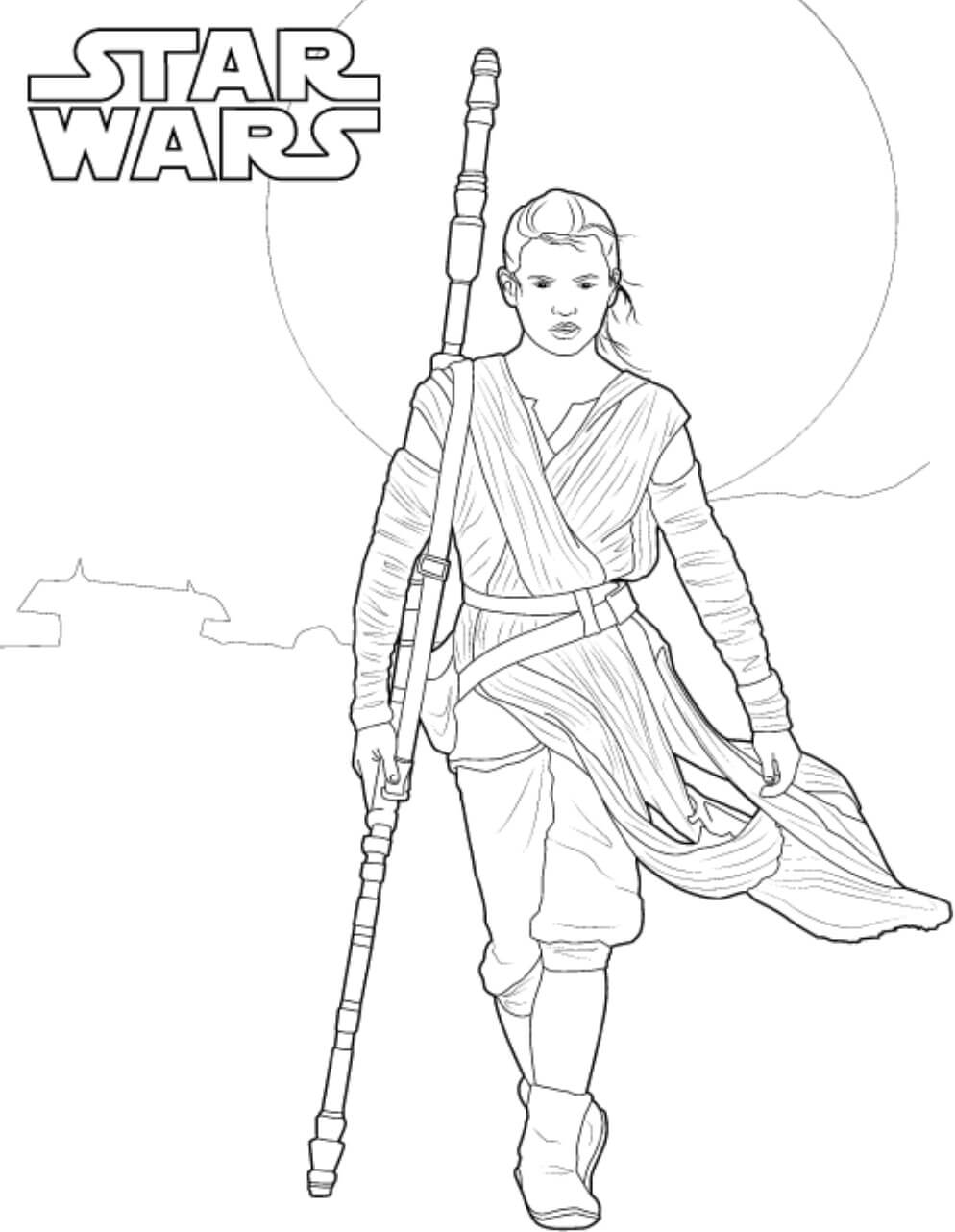 Desenhos de Rey em Star Wars para colorir