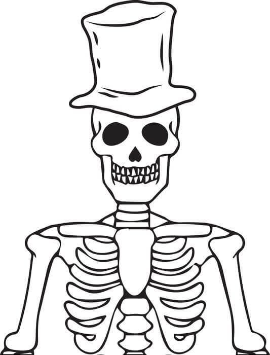 Rosto Esqueleto para colorir