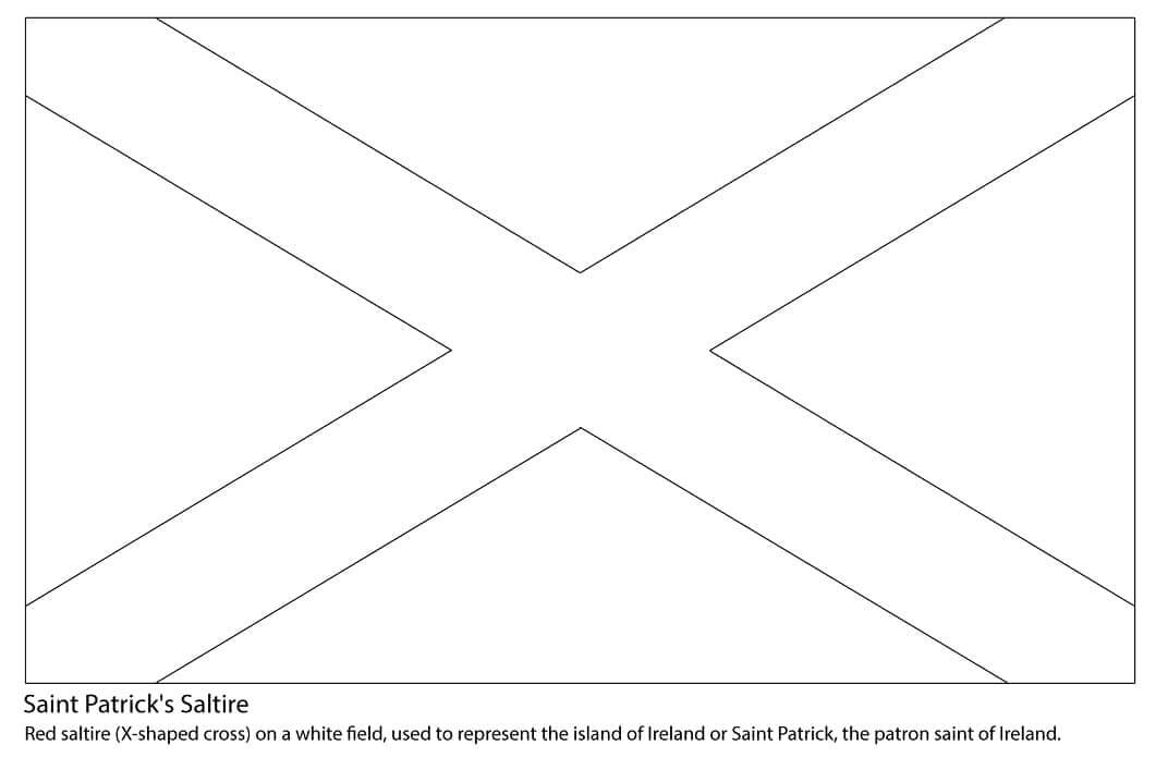 Saltire de São Patrício para colorir