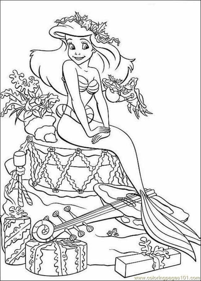 Desenhos de Sereia Livre Ariel para colorir