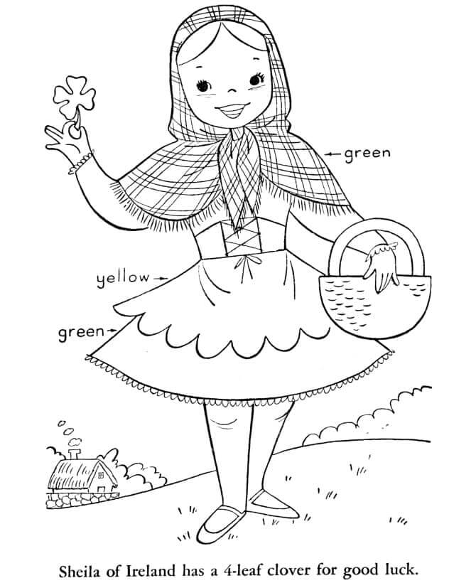 Desenhos de Shelia da Irlanda para colorir