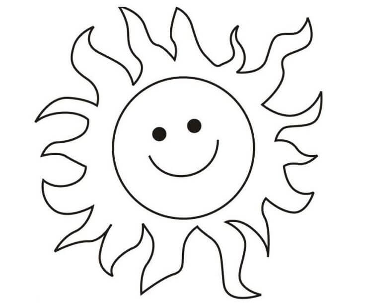 Desenhos de Sol Sorridente para colorir