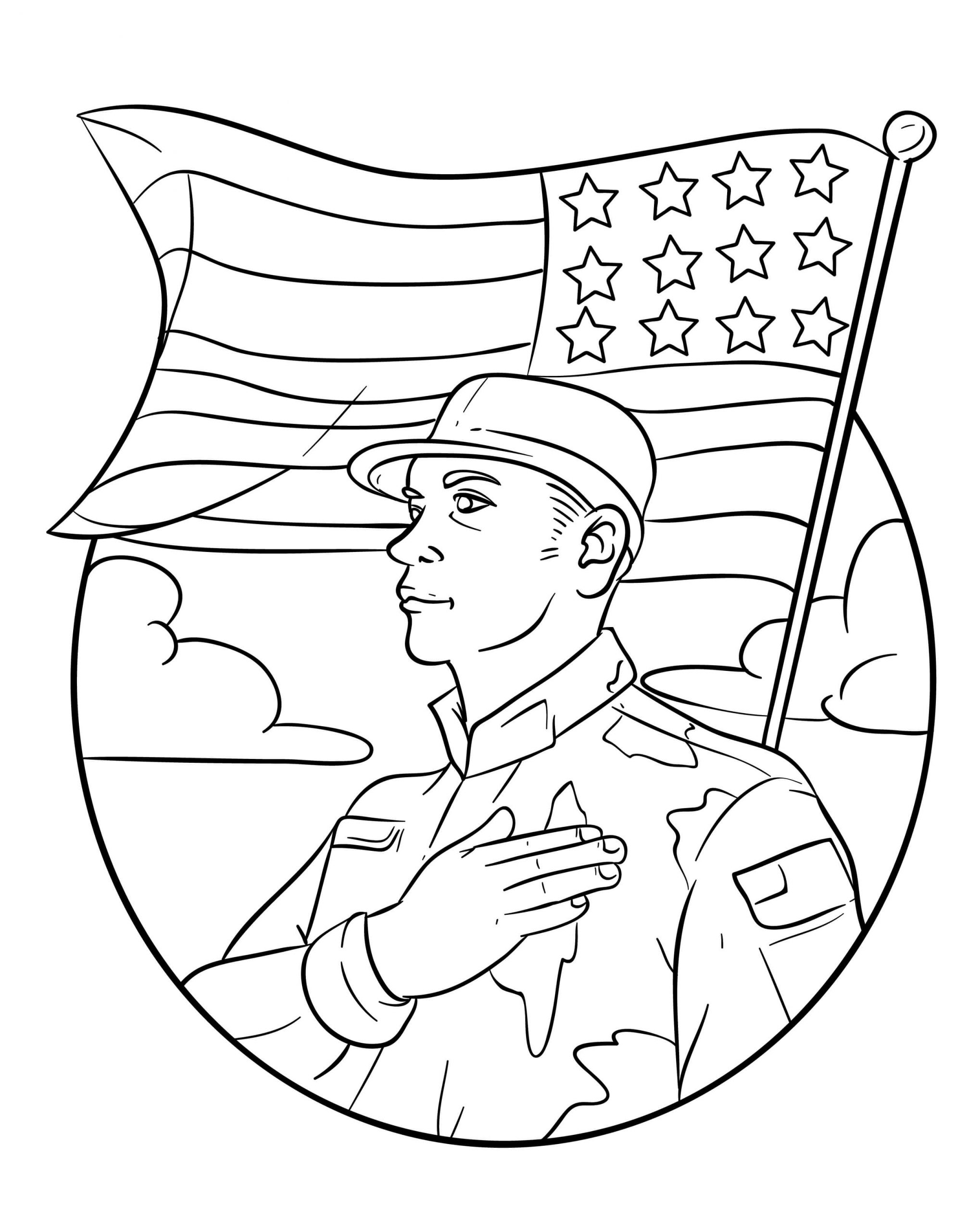 Soldado do Exército dos Estados Unidos para colorir