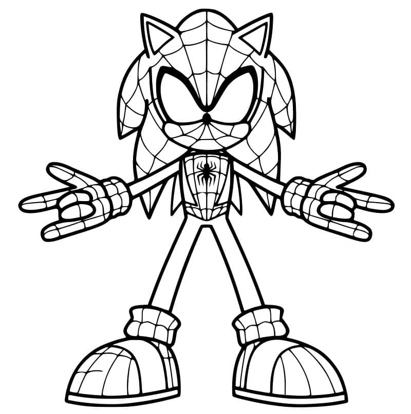 Desenhos de Sonic Homem-Aranha para colorir