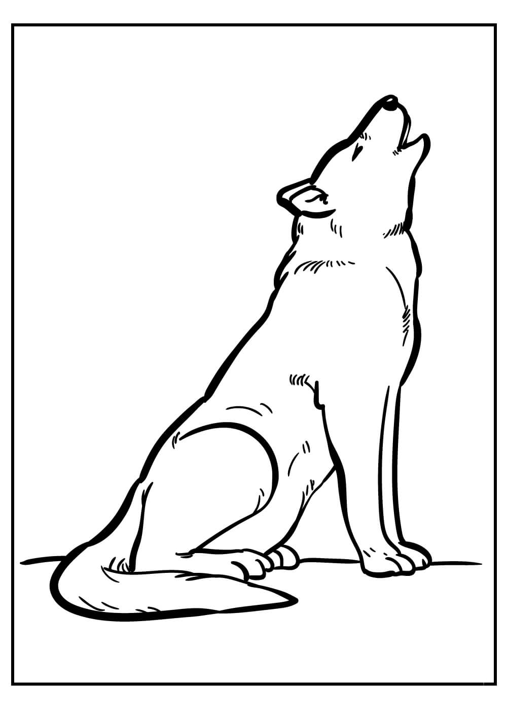 Desenhos de Uivo Básico do Lobo para colorir