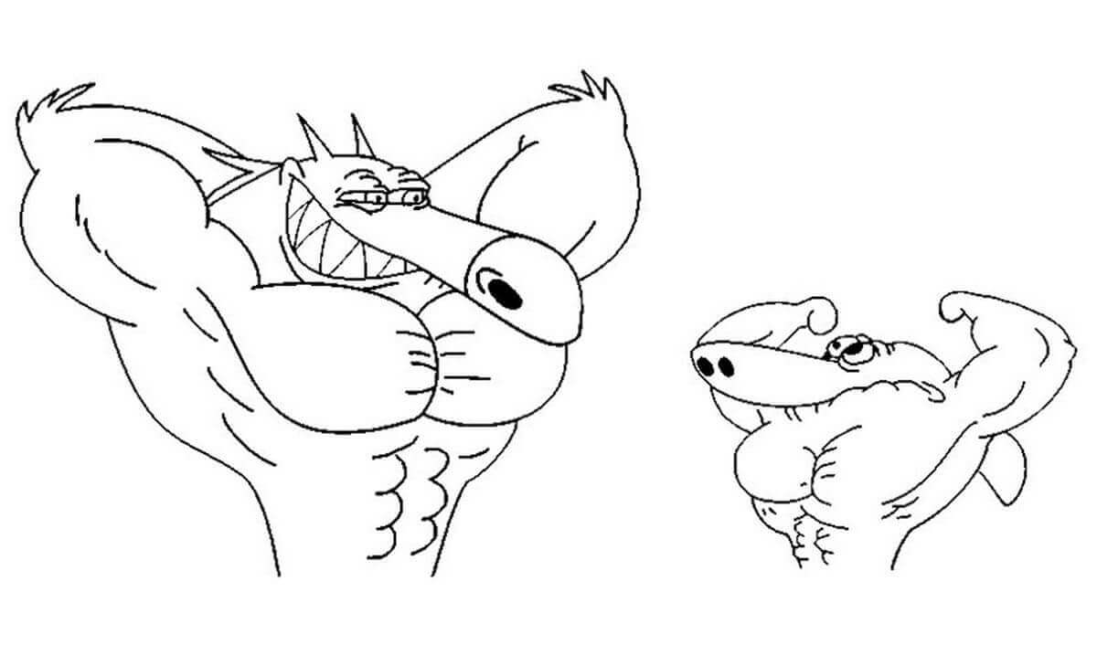 Desenhos de Zig e Sharko Fortes para colorir