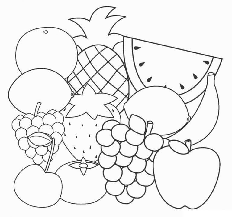 Desenhos de Agradável Frutas para colorir