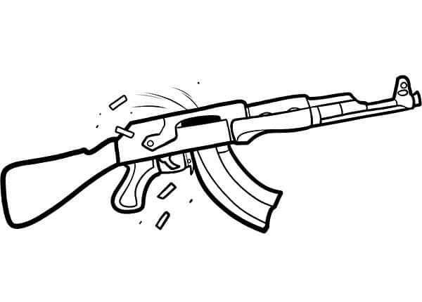 Desenhos de Ak 47 para colorir
