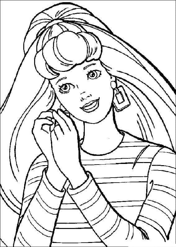 Desenhos de Barbie sorridente para imprimir para colorir