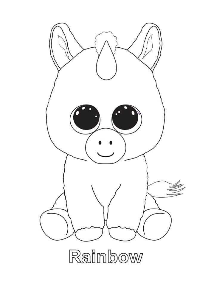 Beanie Boo Arco-íris para colorir