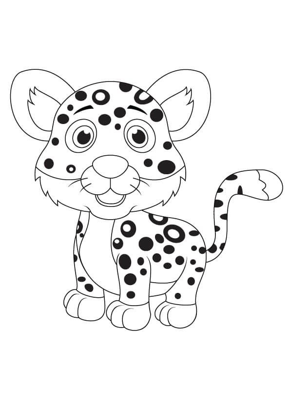 Bebê Leopardo para colorir