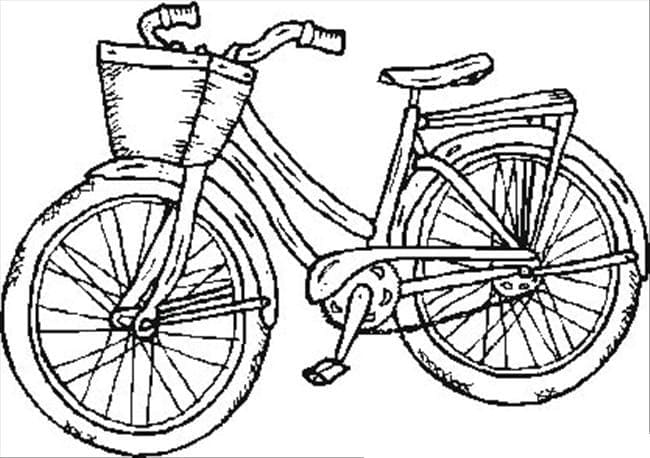 Bicicleta para meninas para colorir