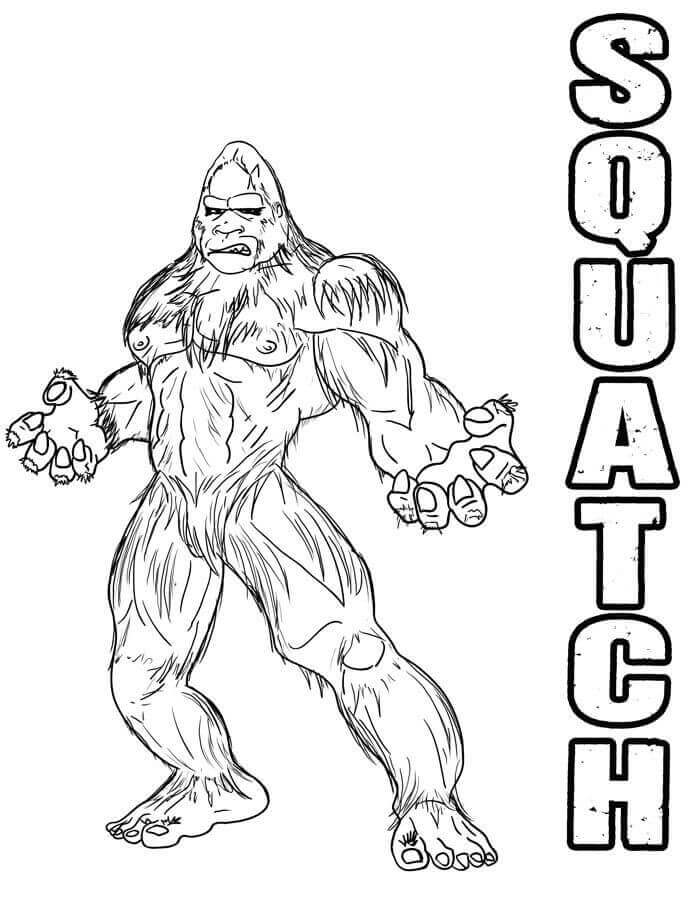 Desenhos de Bigfoot misterioso 2 para colorir