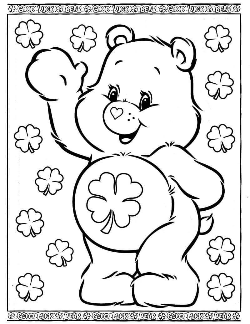 Desenhos de Boa Sorte Urso para colorir
