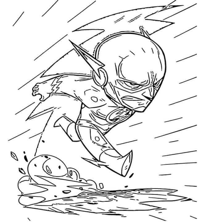 Desenhos de Bom Chibi Flash em Execução para colorir