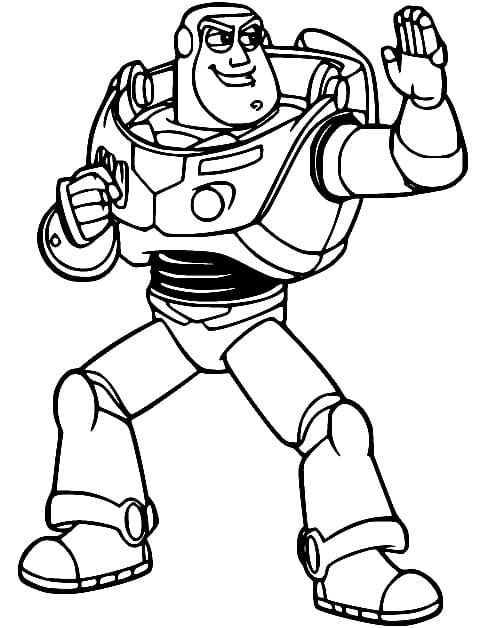 Desenhos de Buzz Lightyear Lutando para colorir