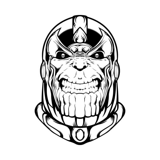 Desenhos de Cara Assustadora de Thanos para colorir