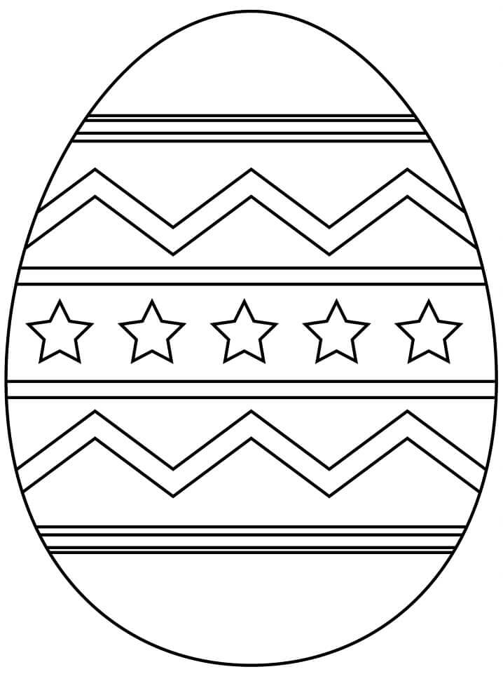 Desenhos de Cinco Estrelas em Ovo para colorir