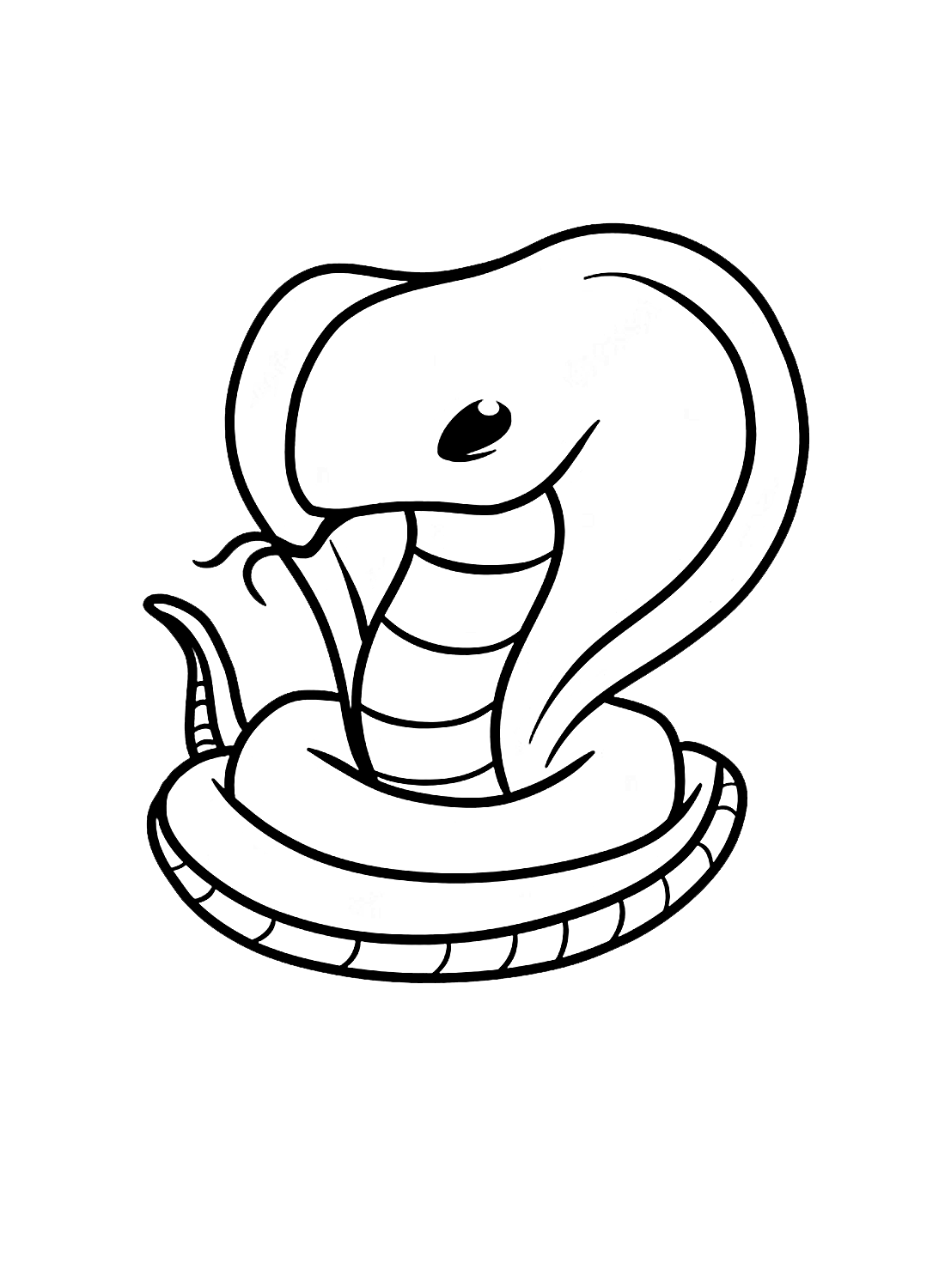 Cobra de desenho animado fofa de Cobra para colorir