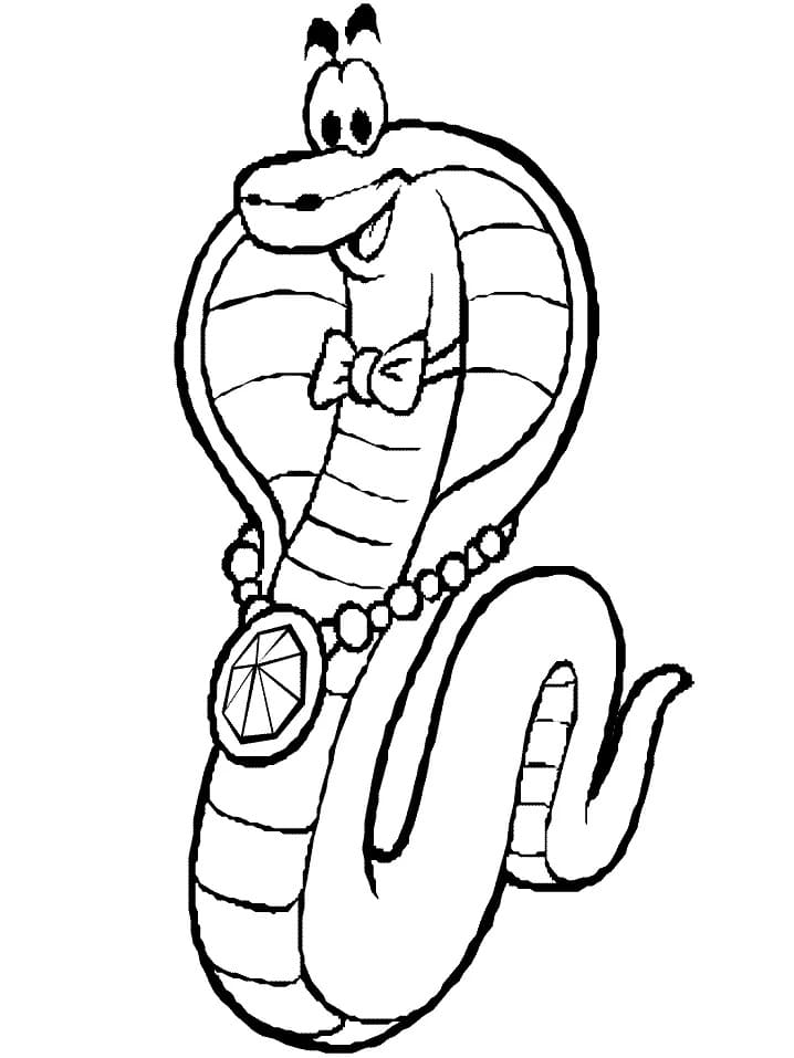 Cobra de desenho animado para colorir