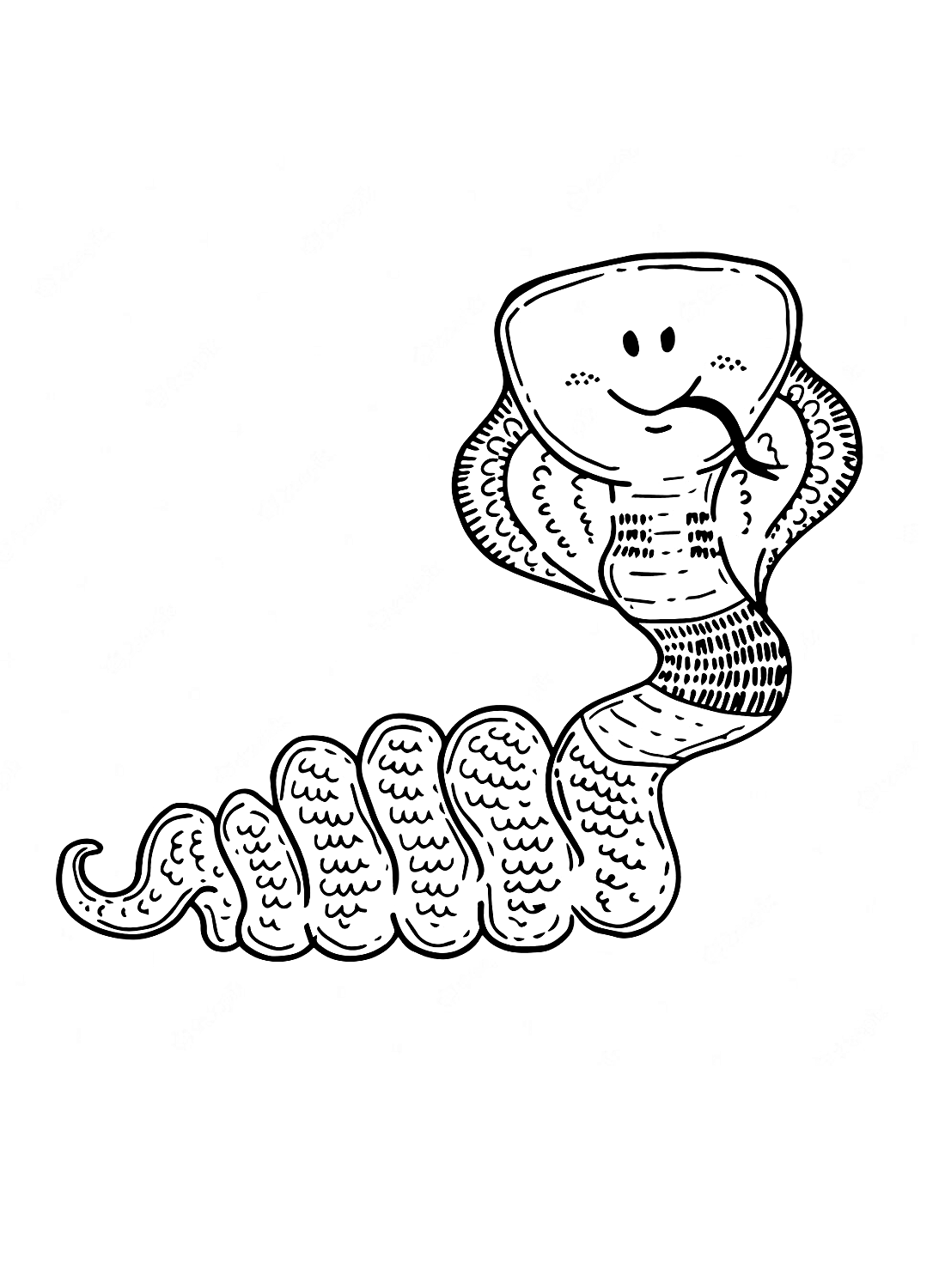 Cobra engraçada de desenho animado de Cobra para colorir