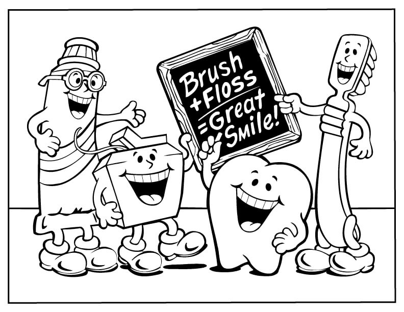 Desenhos de Dente e Amigos para colorir