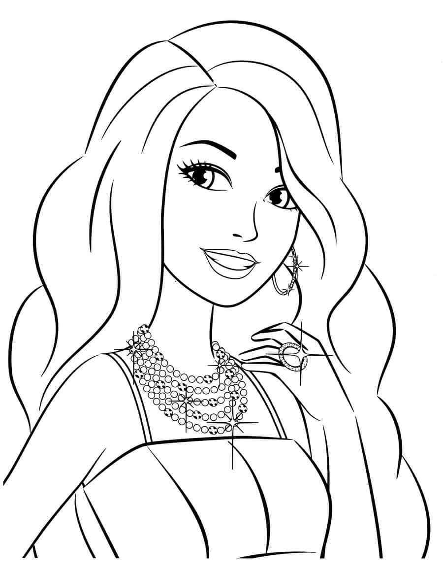 Desenhos de Desenha uma Barbie muito bonita para colorir