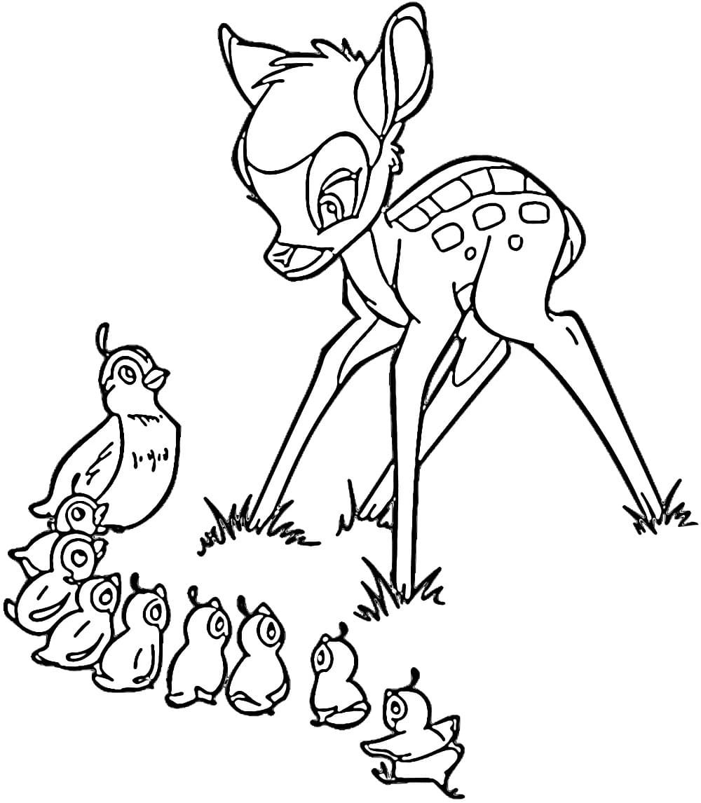 Desenhos de Desenhar Bambi fácil para colorir