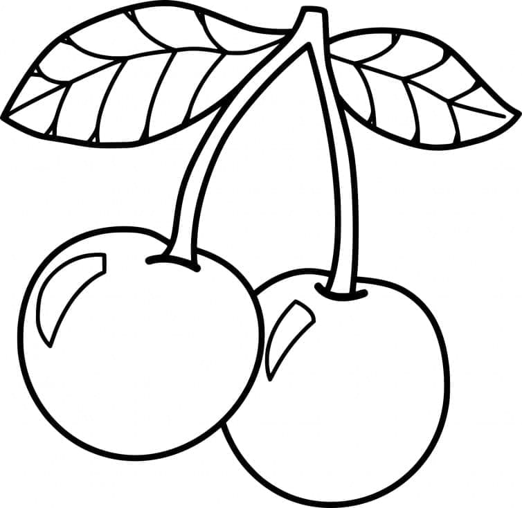 Desenhar Cereja Fácil para colorir