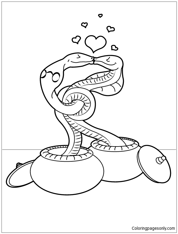 Desenhar Cobra Cobra Amor para colorir