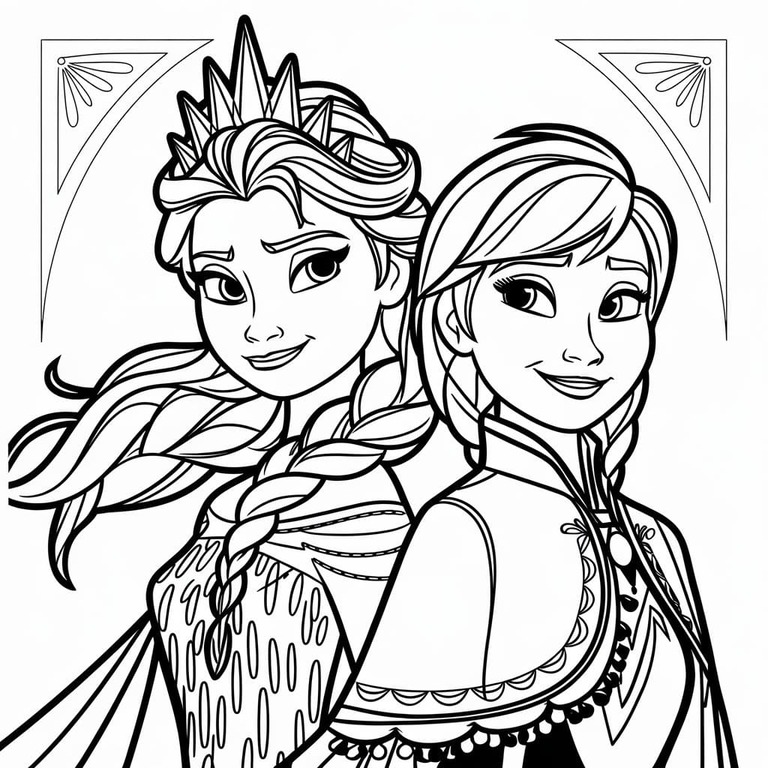 Desenhos de Desenhar Elsa e Anna muito legal para colorir