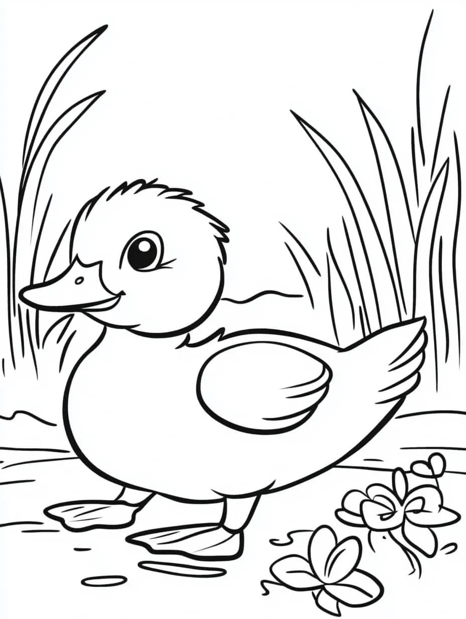 Desenhos de Desenhar Pato Fácil para colorir