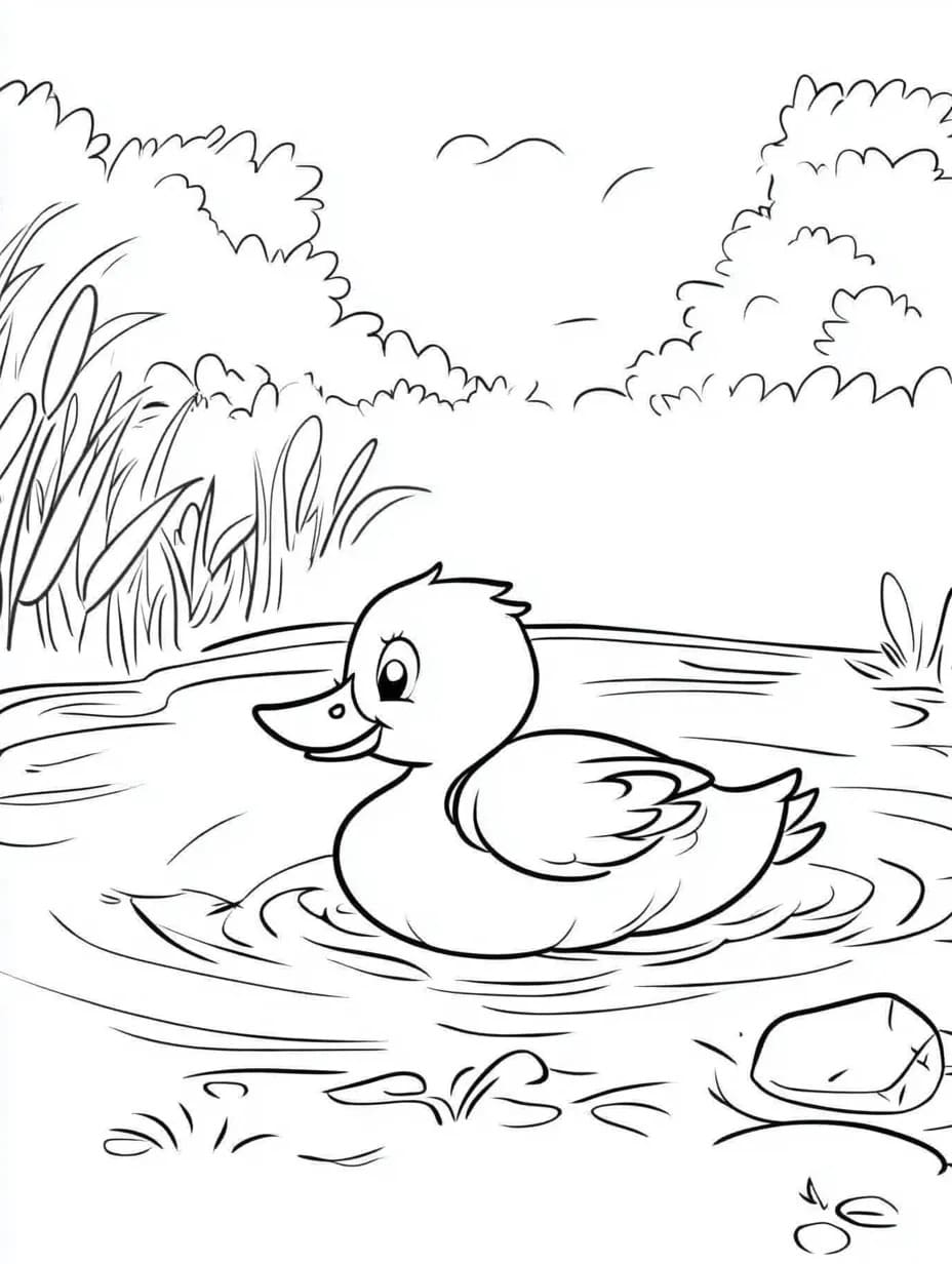 Desenhos de Desenhar Pato básico para colorir